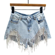Z-ZOUX, женские короткие сексуальные джинсовые шорты с кисточками и дырками, женские джинсовые шорты с высокой талией, Модные свободные женские летние шорты