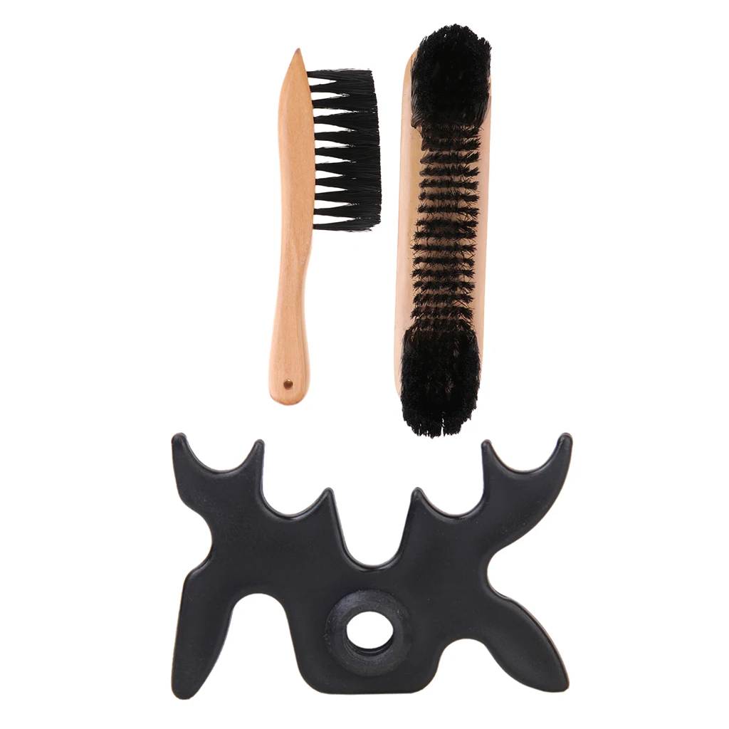 2pcs Snooker Billiard Rail Brush Felt Cleaner with One Free Moose Head Pool Cue Bridge 9 Slip-On Moosehead Bat Stick Holder