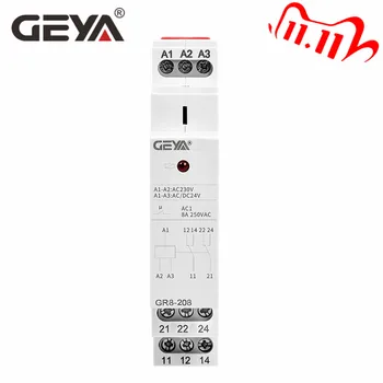 

GEYA Din Rail 48V Auxiliary Relay Intermediate Relay AC/DC48V with 1SPDT 2SPDT 8A 16A Control Relay