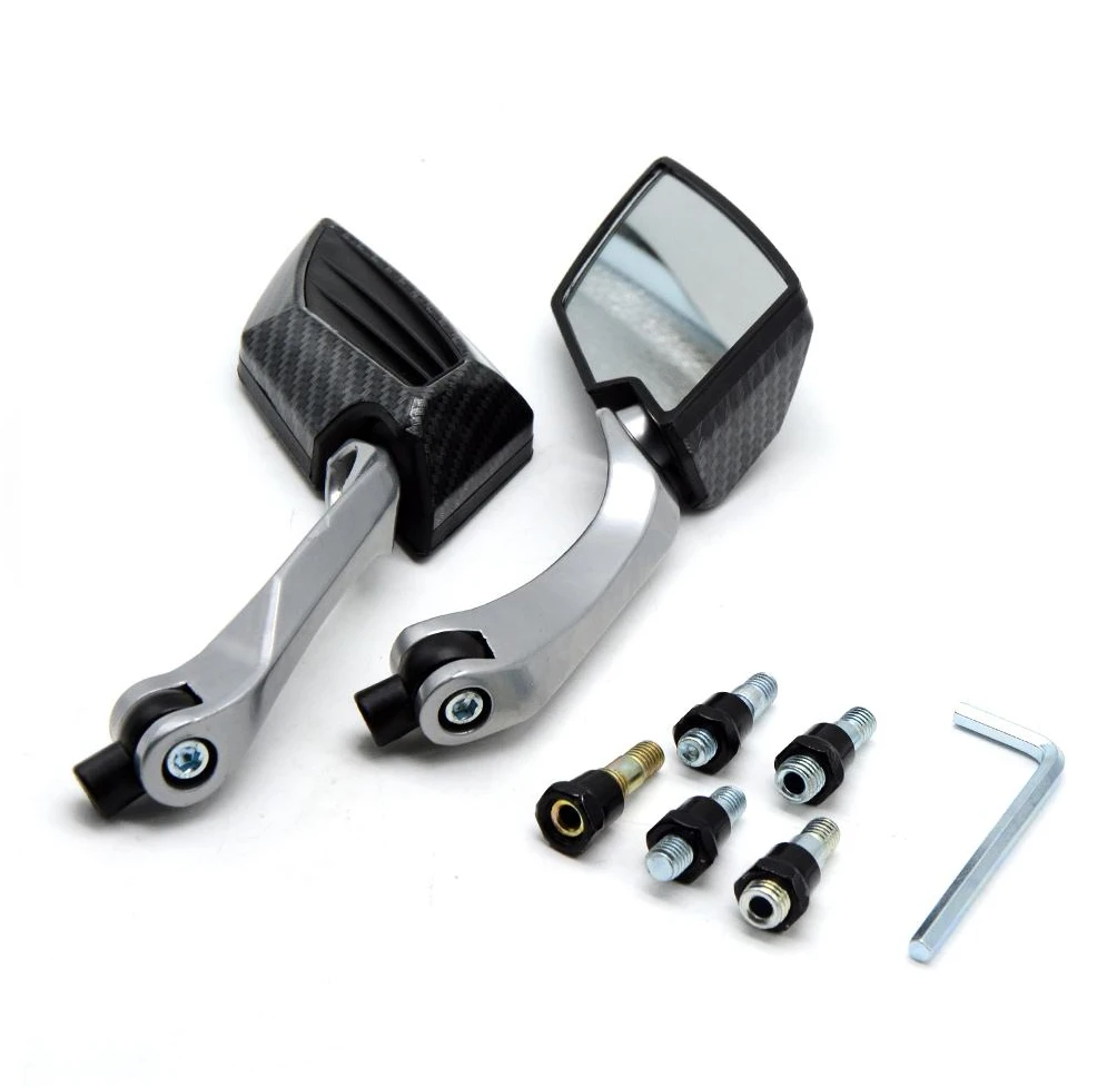 10 мм 8 мм Unviersal запчасти ATV Кафе Racer мотоцикл зеркало заднего вида зеркала для мотокросса для Yamaha FJR1300 FZ8 FZ6R FZ 07 09 FZ1 FZ6 - Цвет: Черный