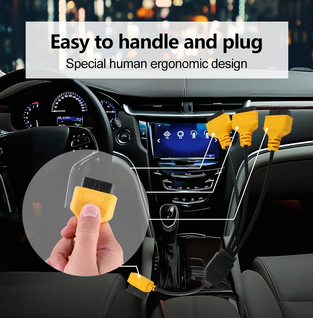AUTOOL OBD2 кабель от 1 до 3 конвертер адаптер 50 см OBD2 сплиттер y-кабель J1962M до 3-J1962F сплиттер OBD2 удлинитель
