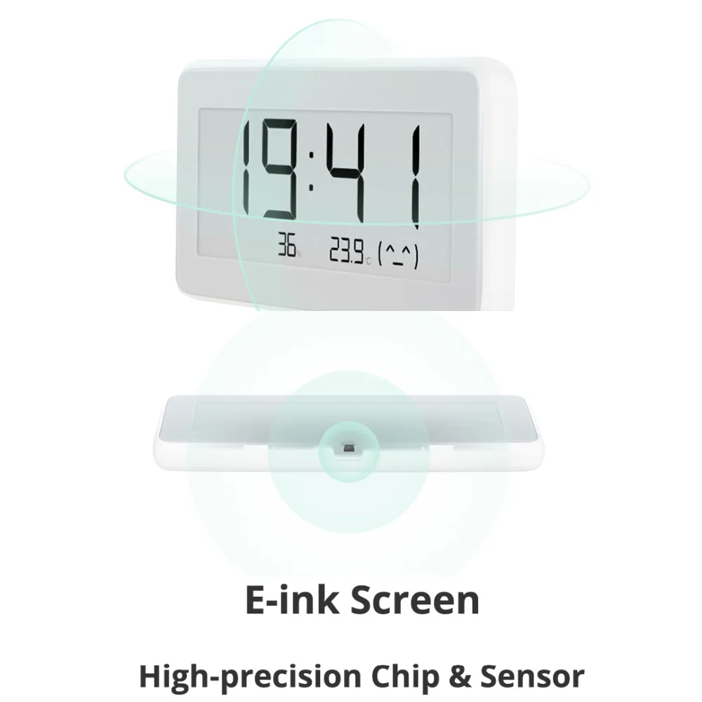 Новинка, Xiaomi Mijia BT4.0, беспроводные умные электрические цифровые часы, домашний гигрометр, термометр, электронные чернила, приборы для