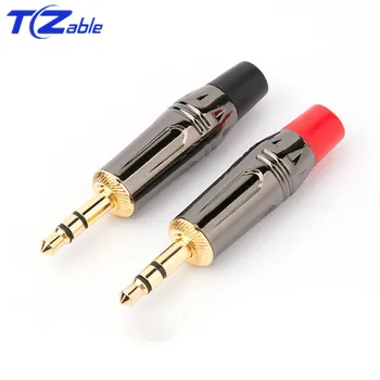 

2pcs 3.5mm Jack Audio Jack 3 Pole Gold Plated Headphone Plug Solder DIY Replace mobile phone Earphone Cable 3.5 mm AUX Connector