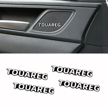 

4pcs 3D aluminum speaker stereo speaker badge emblem Sticker for Volkswagen VW Touareg 2003 2004 2007 2008 2011 Accessories