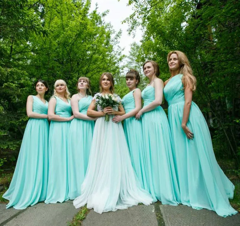 Длинное шифоновое ТРАПЕЦИЕВИДНОЕ милое платье подружки невесты Boho Garden свадебное платье для гостей, платье подружки невесты размера плюс