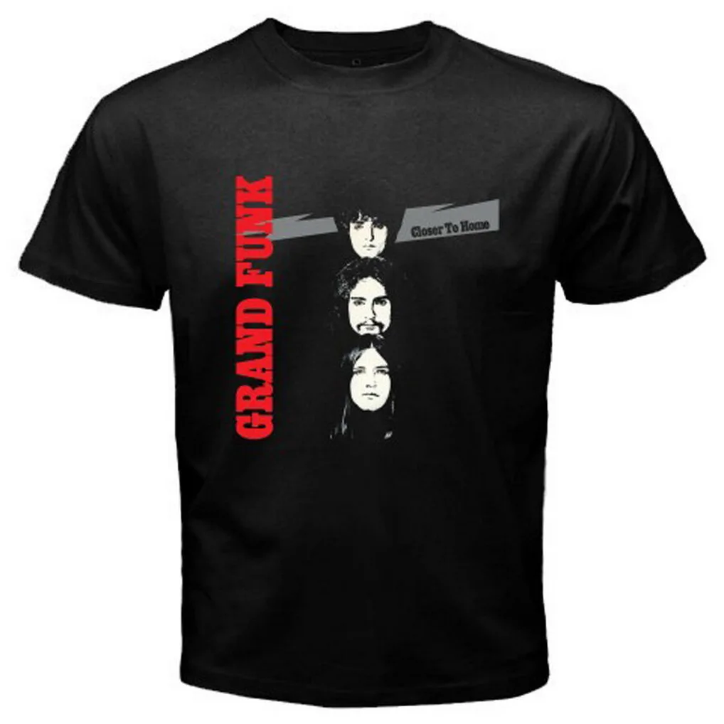 New Grand Funk Railroad Closer To Home Rock Band Men's Black T-Shirt Size S-3XL Printed Plus TEE Shirt | Мужская одежда
