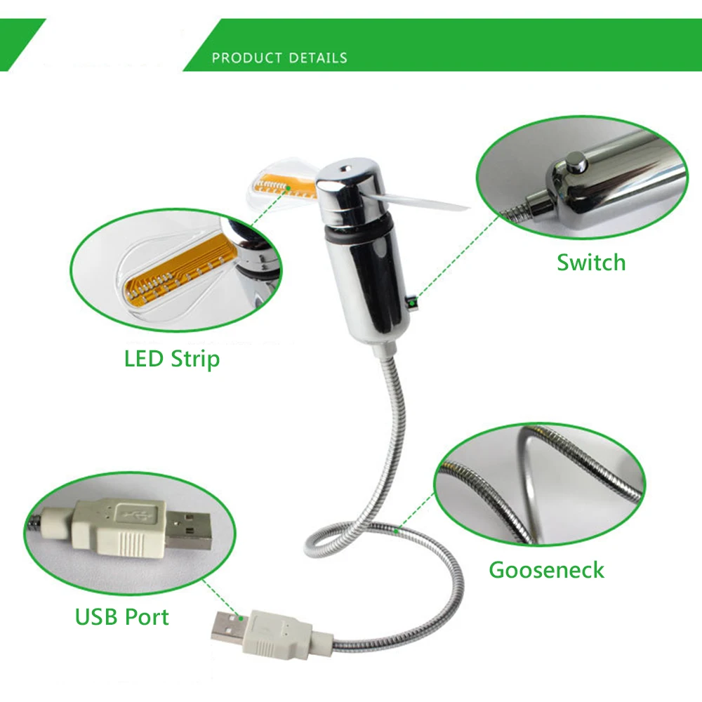 UF-211-07 мини USB портативный дисплей в реальном времени Вентилятор Кулер гаджеты гибкий светодиодный часы для ноутбука ПК ноутбук ручной вентилятор