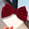 Pinza de pelo con Lazo de terciopelo para mujer y niña, pasadores de lazo elegante, pasadores Vintage, Lazo Rojo de vino negro, accesorios para baile de graduación ► Foto 2/6