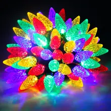 Guirnaldas navideñas de luces, 50 LED, 16,4 pies, lámpara de cuerda de hadas de fresa operada por batería para interiores y exteriores, árbol de Navidad, Patio y casa