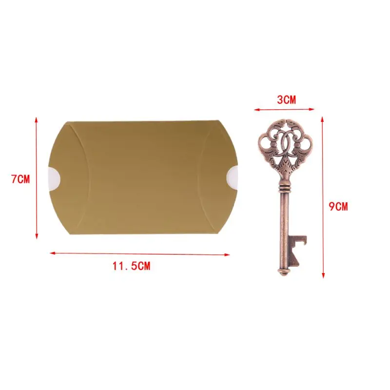 50x Wedding Party Key Bottle Opener with Tag Cards Paper Candy Bag Guests Gift