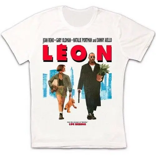 Leon The Professional Poster Jean Reno Ретро винтажная хипстерская футболка унисекс 771 | Мужская