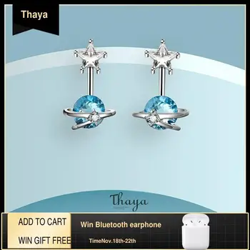 

Thaya Fantasy Jewelry Design Earring 925 Silver Bohemia Blue Zircon Earring for Women Special Design Fashion Jewelry