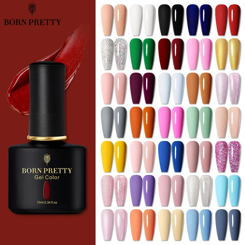Гель-лак для ногтей BORN PRETTY 10 мл красный телесный Полупостоянный твердый