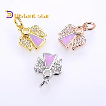 

2pcs angel cz Copper Opel necklace pendant Connector Accessories for DIY necklace Jewelry Making Charm Accessories for Women