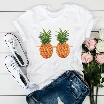 

Women 2020 Beach Pineapple Fruit Sweet Fashion Printed Summer Shirt Ladies Womens T-shirts Top T Graphic Female Tee T-Shirt
