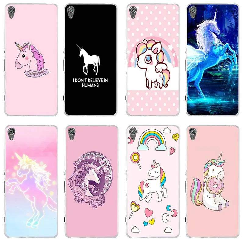 Cartoon Unicorn Rainbow Silicone Soft TPU Phone Cases For Sony Xperia M5 E3 E5 M2 M4 T3 XA XZ Premium Z Z1 Z2 Z3 Z4 Z5 Compact |