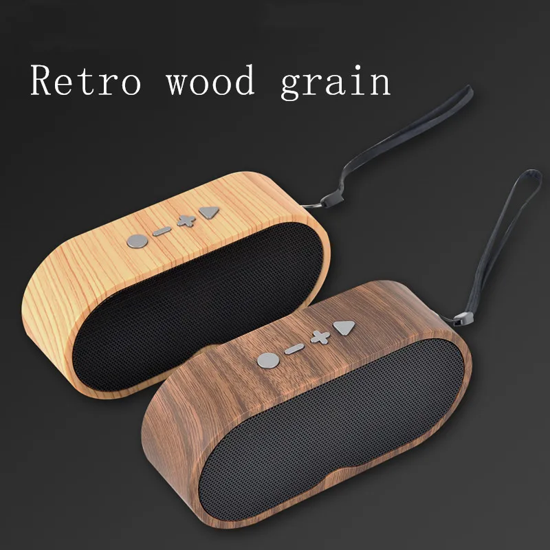 

Portable Wooden Bluetooth Speaker Retro Bluetooth Speaker Mini Card Subwoofer Creative Wood Grain Bluetooth Speaker Gift