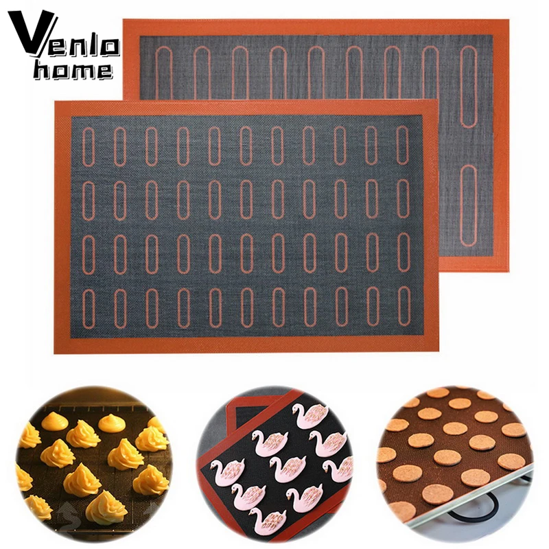 Heat Resistant Oven Sheet Liner Non Stick Silicone Baking Mat For Kitchen Cookie Biscuits Cake Perforated Puff Mat Pastry Tool