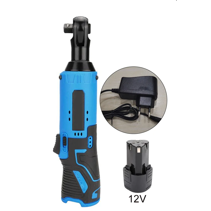 1*Wrench 1*Battery 1*Charger Tools Accessories12V 40NM Wireless Rechargeable Electric Ratchet Wrench Kit with Battery Charger