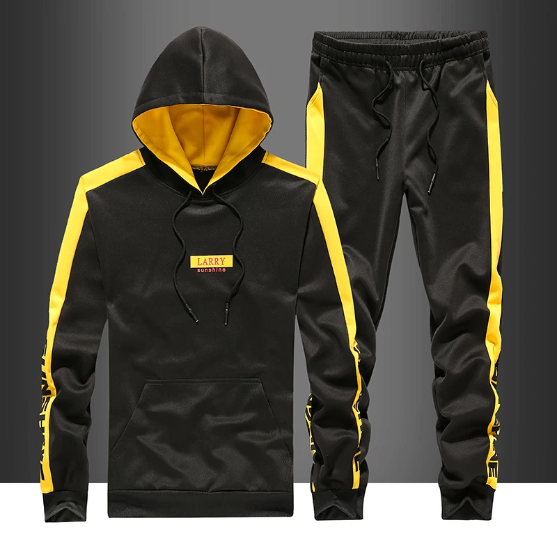 TZ212 Yellow Мужские зимние костюмы, роскошные толстовки с капюшоном, штаны с капюшоном, мужские спортивные костюмы с длинными рукавами, комплект спортивной одежды для бега, мужская спортивная одежда, спортивный костюм для пар - Цвет: TZ212 Yellow