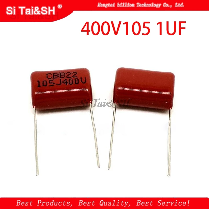 10 шт. 400V105 1 мкФ шаг 20 мм 400 в 105 1000NF CBB полипропиленовый пленочный конденсатор |