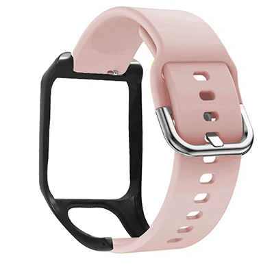Hangrui силиконовый ремешок на запястье для TomTom Runner 2 3 Spark Adventurer мягкий браслет для часов ремень браслет для TomTom Runner3 Runner2 - Цвет: Pink Black