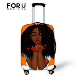 FORUDESIGNS/Аксессуары для путешествий, женские багажные Чехлы для чемодана, черный, художественный, афро-Эластичный Защитный чехол на