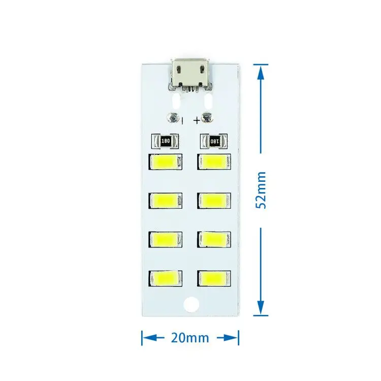 1 шт. высокого качества 5730 smd 5V 430mA ~ 470mA белый Mirco Usb светодиодный светильник ing