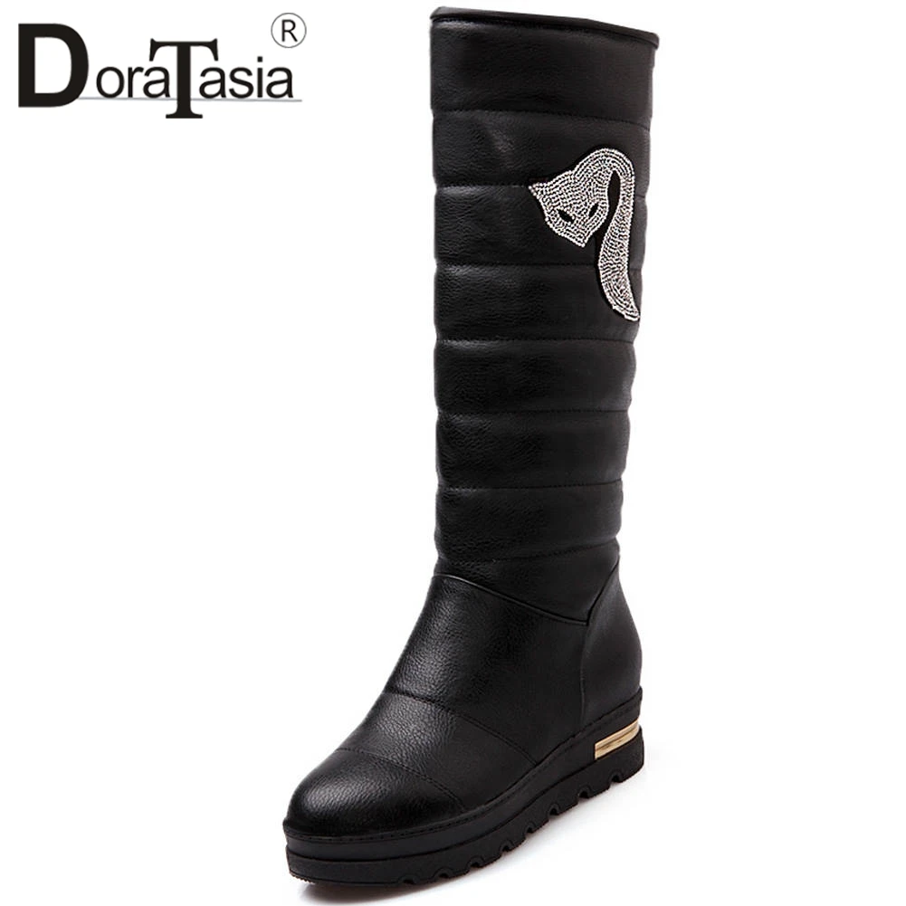 

DORATASIA New Fashion Crystal Snow Boots 2020 Ladies Height Increasing Shoes Woman Casual Party Winter Waterproof Boots Women