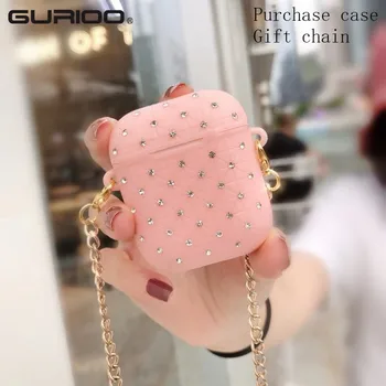 

Luxury Bling Rhinestone Cases For Apple Airpods Wireless Bluetooth Earphone Accessories Box For Airpods 1 2 With Lanyard Cover