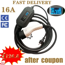 

Electric vehicle charger SAE J1772 Type 1 IEC62196 Type 2 EVSE EV, EV portable charger 16A European standard plug