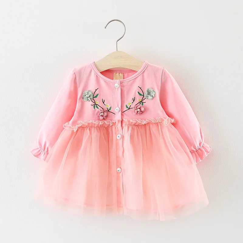 Модное платье принцессы для девочек платья с длинными рукавами для маленьких девочек платье для малышей