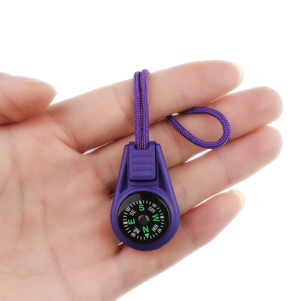2Pcs EDC Mini Compas with Zipper Tail Rope Paracord Bracelet Gear Survival Keychain Camping Hiking Pocket Compasses Outdoor Tool mini compass,waterproof compass,navigation compass,portable compass,survival compass