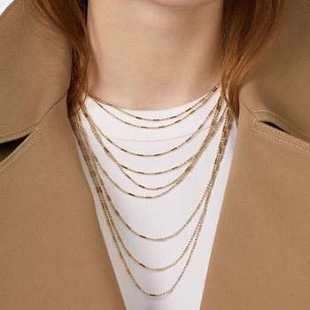 

Bohemian Multi Layer Tassel Choker Necklace Female Bamboo Chain Collar Statement Clavicle Necklace for Women Fashion Jewelry