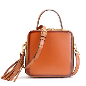 

Bag Female 2020 New Retro Rivet Small Package Leather Tassel Shoulder Bag Fashion Hand Bag Messenger Bag Womens Bags Handbags