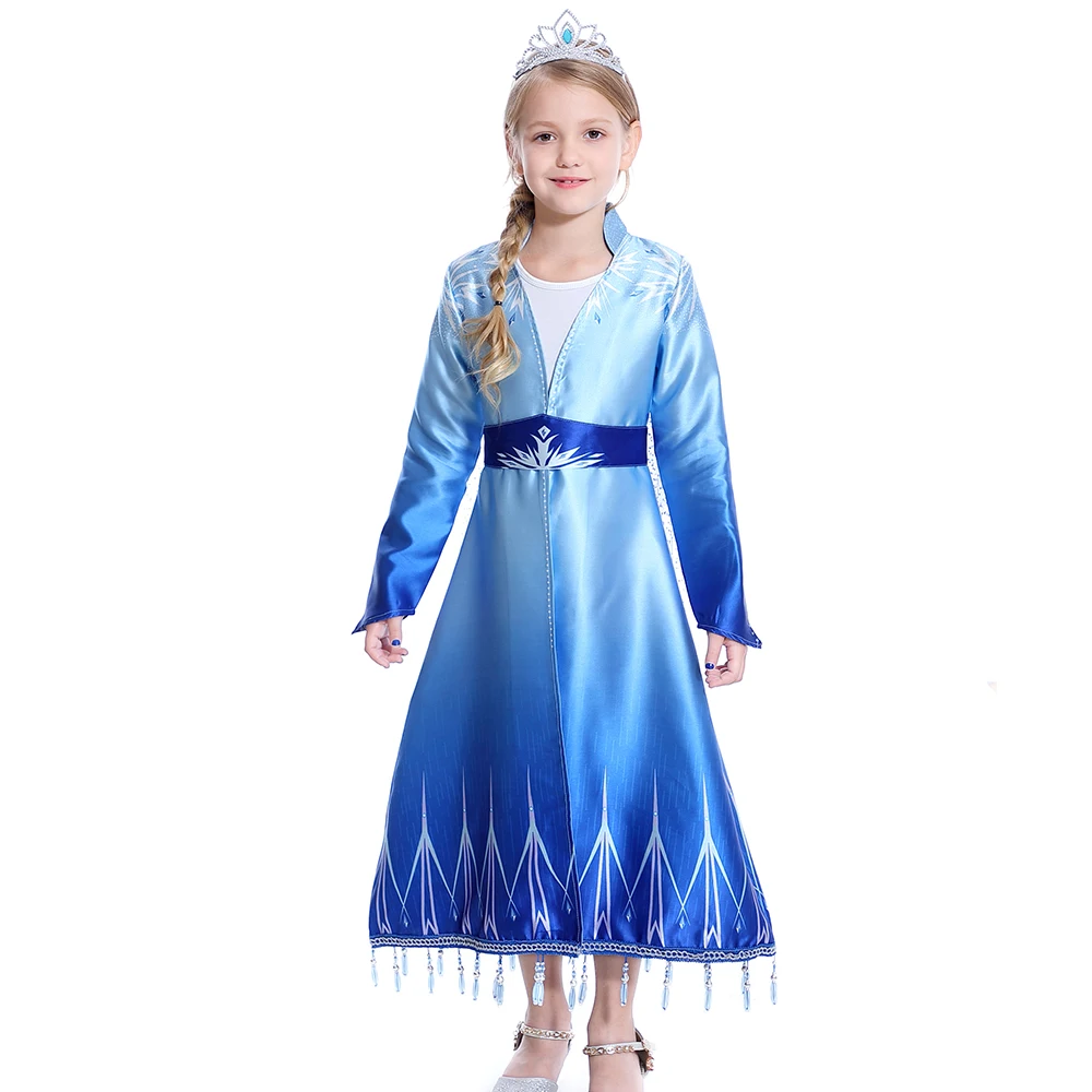 Coat Комплект с платьем Эльзы для маленьких девочек, детский маскарадный костюм принцессы Анны и Эльзы Детские платья на Рождество и день рождения для девочек возрастом от 2 до 16 лет - Цвет: Coat