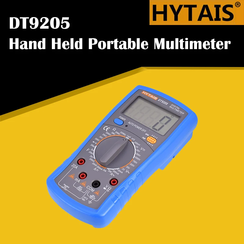 HYTAIS DT9205 ЖК цифровой мультиметр Напряжение Ток Сопротивление диодный метр AC/DC