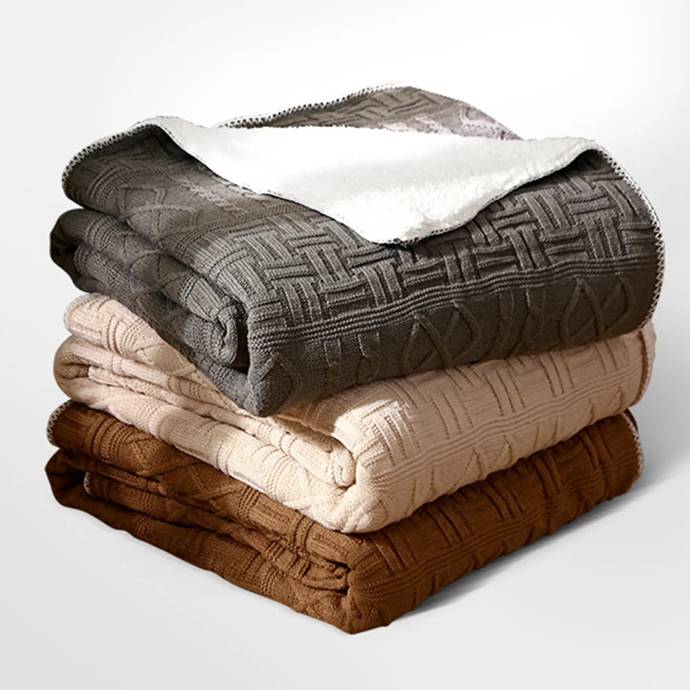 Sherpa Throw Blanket Super Soft Reversible Ultra Luxurious Plush Blanket for Office Home Travel Camping Car Sleeping 130*160cm
