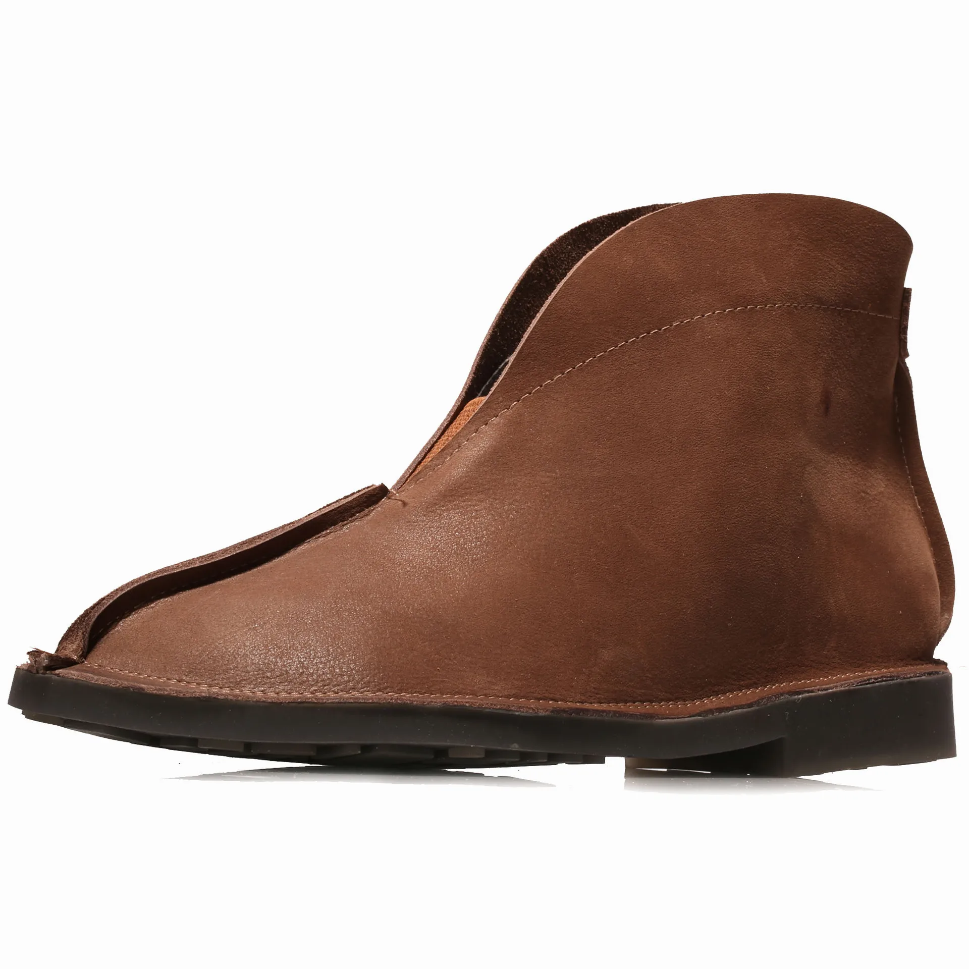 VALLU ручной работы в стиле ретро Женская кожаная обувь арт полусапожки с мягкой подошвой; удобные летние туфли на плоской подошве; обувь на сезон осень-зима; сапоги - Цвет: Шоколад