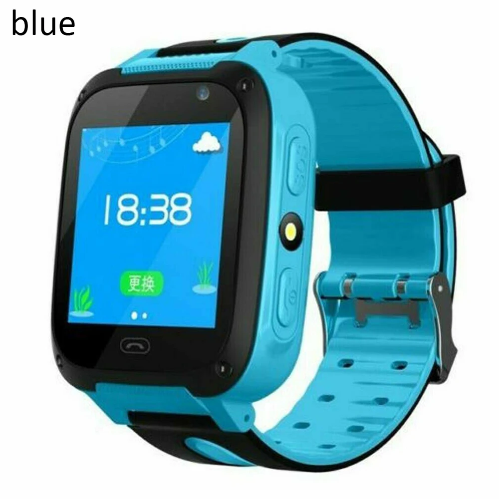 Blue S4 дети смарт-телефон часы водонепроницаемый Интеллектуальный позиционирование Английский сенсорный экран версия телефон часы - Цвет: Blue