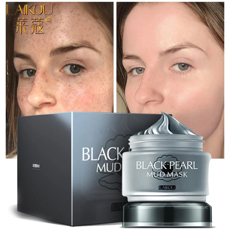 LAIKOU Black Pearl Mud Mask Facial Oil Control Moisturizing Whitening Blackhead Removal Korean Skin Care | Красота и здоровье