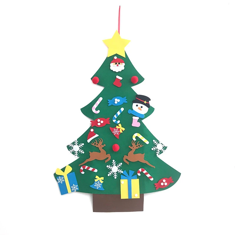 Christmas tree DIY Christmas tree 3D felt children Warm Kids Decoration Christmas Ornaments New Year Gifts Door Wall Hanging