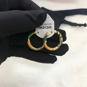 

Fashion Charm Copy 1:1 Copy, Yellow Multicolor Hoop Earrings With Stripes Women Luxury Jewelry Gift