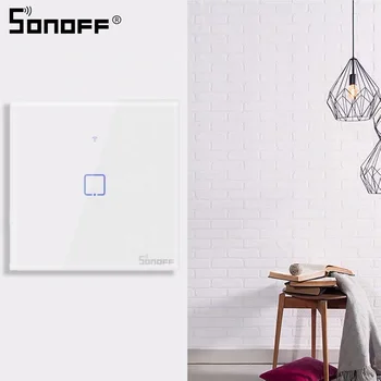 

SONOFF T0 Wall WiFi Switch With 1 Gang eWeLink App Remote Intelligent Control Smart Home Switch Work With Alexa Google Home
