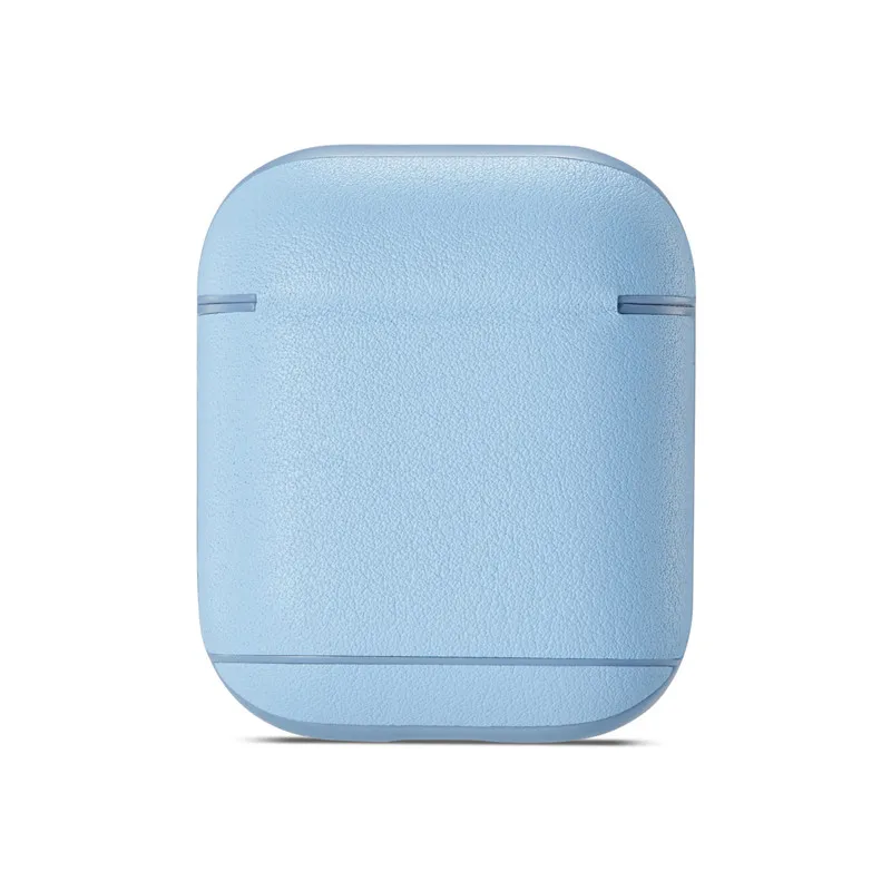 Для Airpods 2 чехол кожаный наушник дизайнерский чехол Funda для Apple Airpods 1 2 чехла - Цвет: sky blue