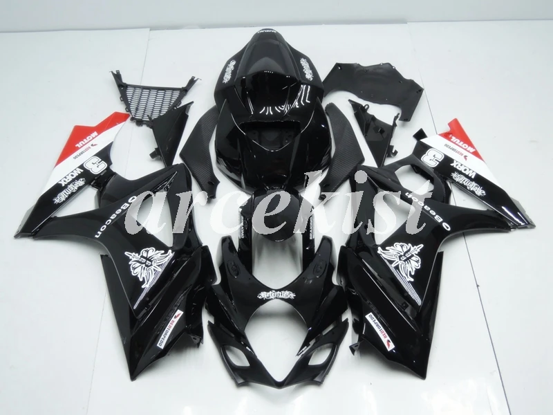 ABS мотоцикл обтекатели комплект подходит для Suzuki GSX-R1000 K7 2007 2008 GSXR1000 07 08 Кузов Набор красный белый черный