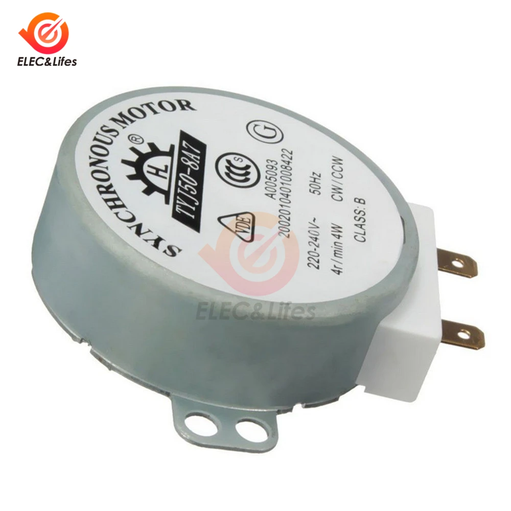 AC 220-240V 4W 50/60Hz CW/CCW Microwave Turntable Synchronous Motor TYJ50-8A7 for Air Blower 49TYZ-A2 Microwave Oven Tray Motor