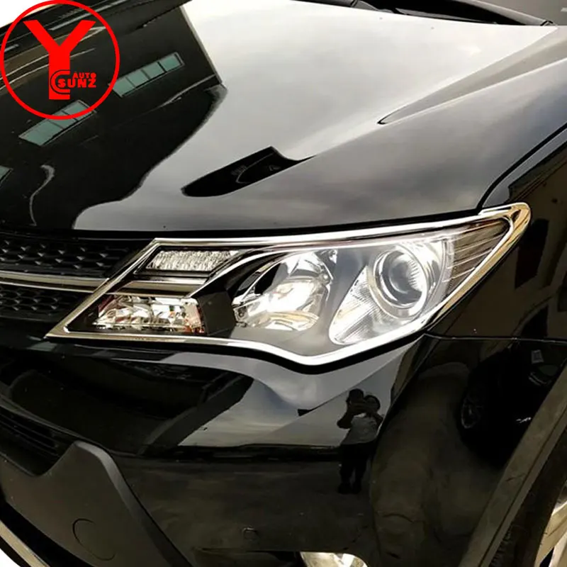 2013 2015 ABS хромированная крышка головного света для toyota rav4 rav 4 2014 Аксессуары Toyota Rav4
