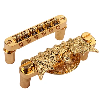 

1 Set Of Guitar, Saddle And Bridge, Gold Clamping Piece, 6 Spare Strings