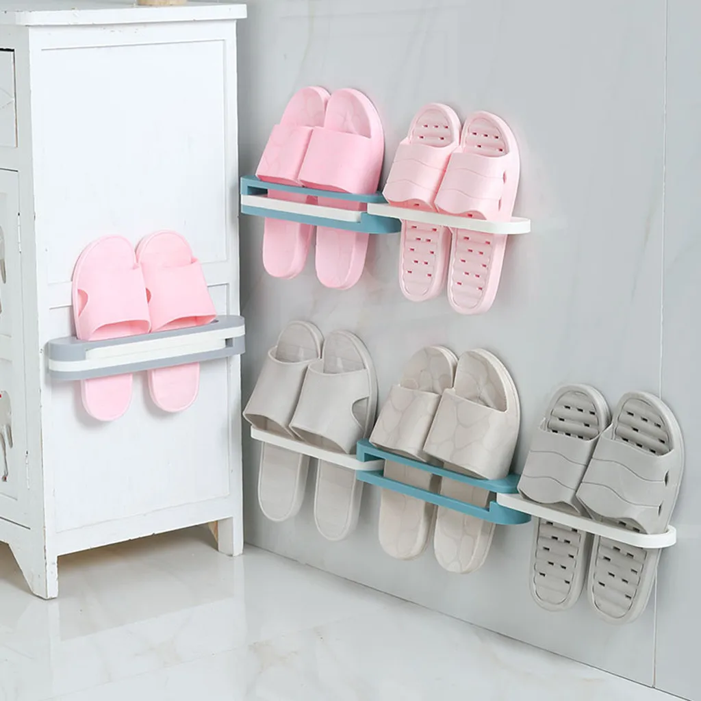 Новое поступление, ограниченная серия домашних тапочек, для хранения ванной комнаты, настенный стеллаж для обуви, складные 3 в 1